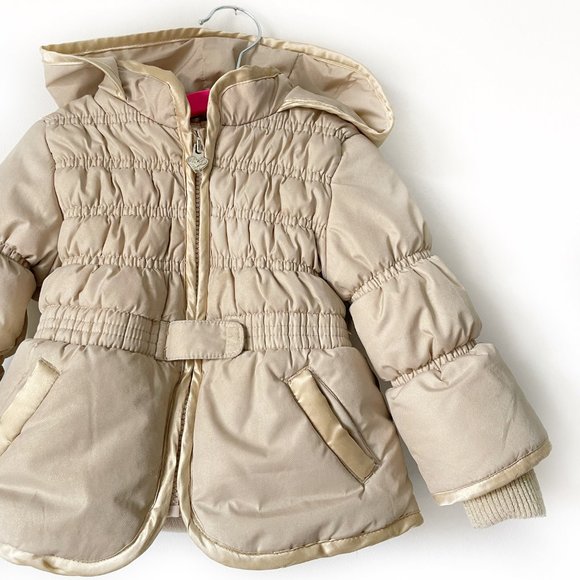 London Fog Gold Puffer Hooded Coat Jacket 18 Months - Picture 3 of 6